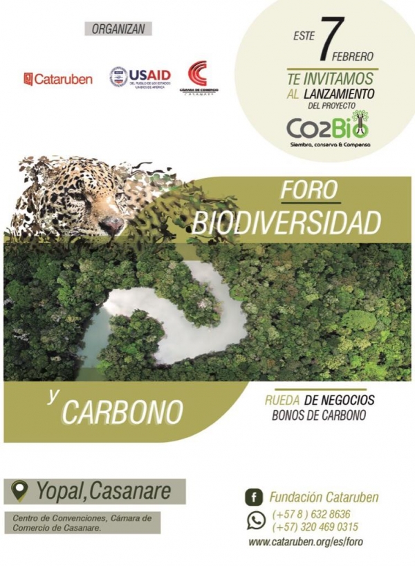 Foro sobre Biodiversidad y Carbono este 7 de febrero en la Cámara de Comercio de Casanare