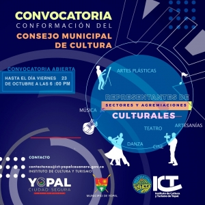 Convocatoria para elección del Consejo Municipal de Cultura periodo 2020-2022