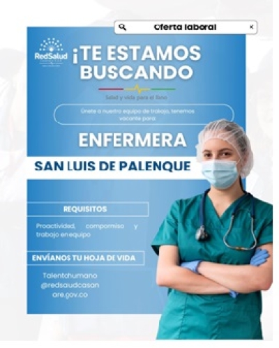 Red Salud Casanare busca personal asistencial para sedes rurales y urbanas en diez municipios