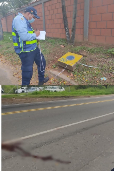 Comandante del ESMAD fue atropellado por un tracto camión en la Marginal del Llano