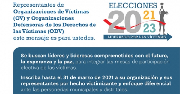 Ya están abiertas las inscripciones para conformar mesas de víctimas en Casanare