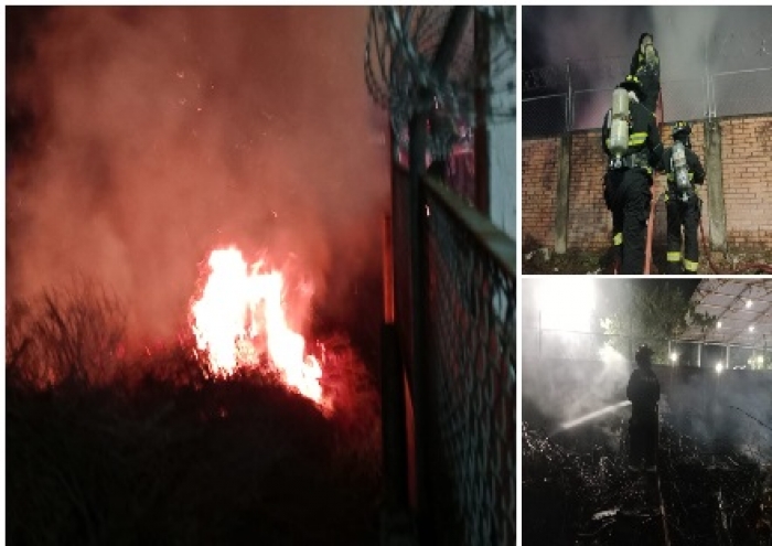 Quema de material vegetal en megacolegio de Los Progresos terminó en emergencia