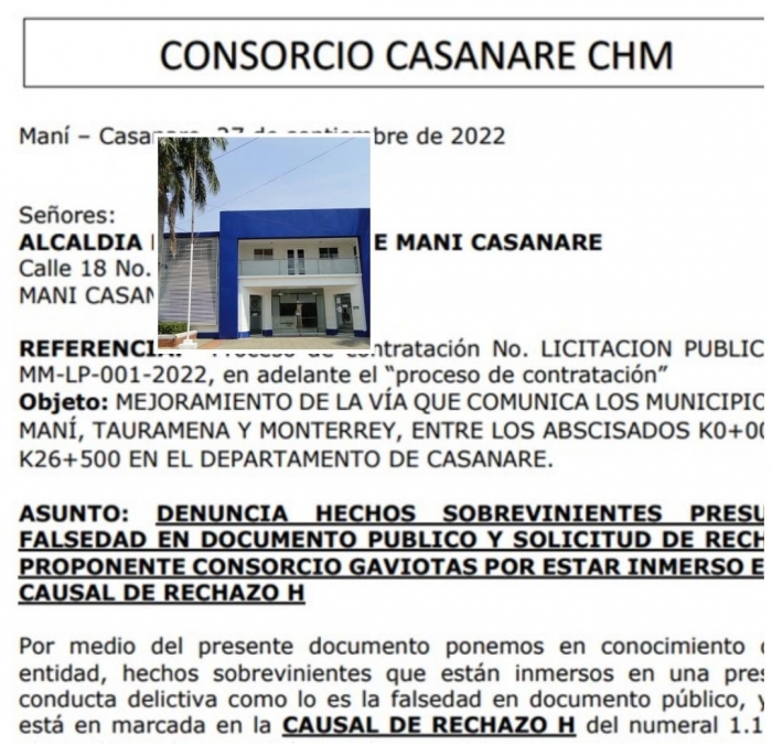 Denuncian posible falsificación de documentos en millonaria licitación para pavimentación en Maní