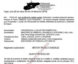 Vía libre a proyecto petrolero El Portón previo cumplimiento de medidas adicionales