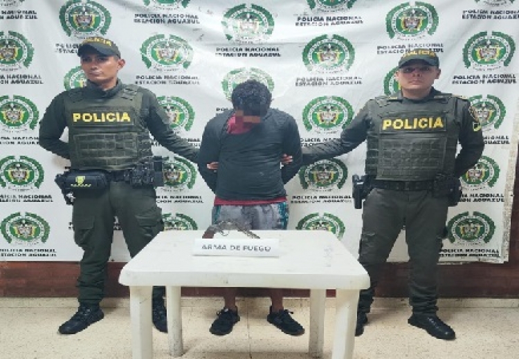 Capturan en Aguazul a un hombre quien portaba de manera ilegal un arma de fuego