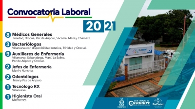 Con 26 vacantes Red Salud Casanare abre convocatoria laboral