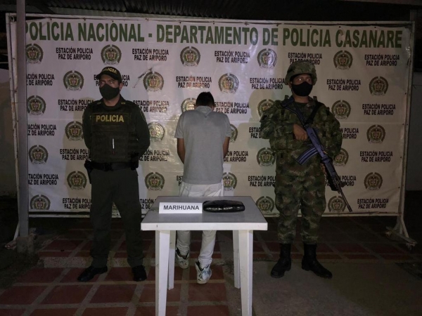 Sujeto fue sorprendido con marihuana en vías del norte de Casanare