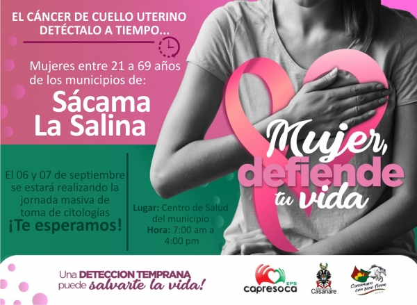 Sácama y La Salina por la detección temprana de cáncer de cuello uterino y cáncer de seno