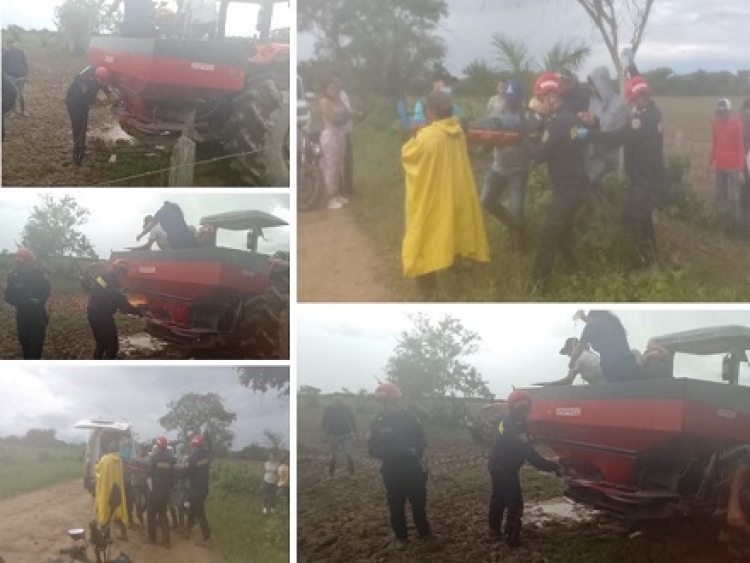 Susto mayúsculo: Bomberos de Yopal rescató un hombre que tenía una pierna atrapada en una sembradora