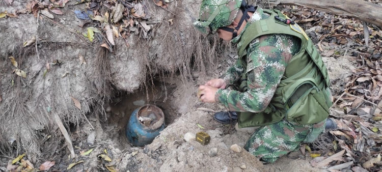 Destruyen dos artefactos explosivos hallados a quince metros de una vivienda en el municipio de Saravena