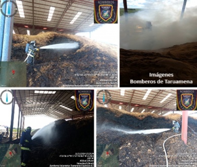 Bomberos de Tauramena atendieron incendio en planta extractora de aceite de palma