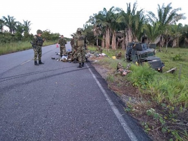 Cuatro militares resultaron lesionados en accidente de tránsito en la vía hacia Arauca
