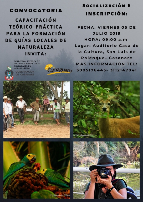 Convocatoria para formación de Guías Locales de Naturaleza en San Luis de Palenque