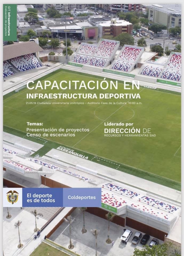 Inscripciones para capacitación en Infraestructura Deportiva y Censo de Escenarios