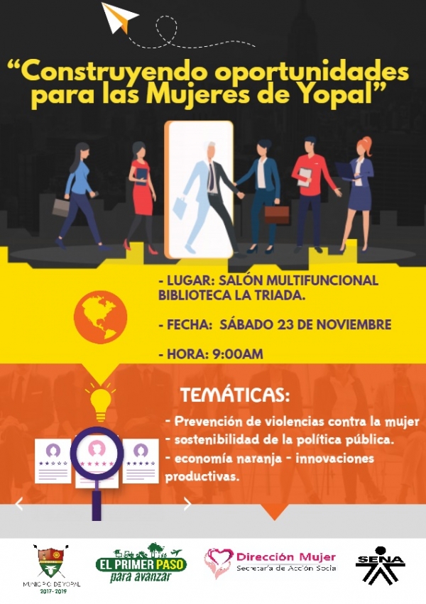 Hoy, foros de construcción de políticas públicas para mujeres y jóvenes de Yopal