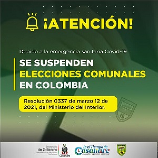 Gobierno Nacional suspende elecciones comunales