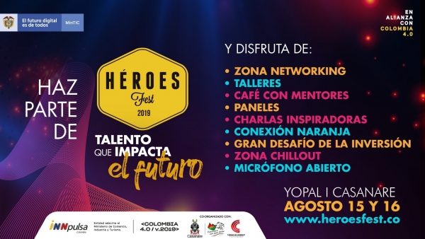 Mañana inicia el Héroes Fest en Yopal, el festival de emprendimiento e innovación más grande del país