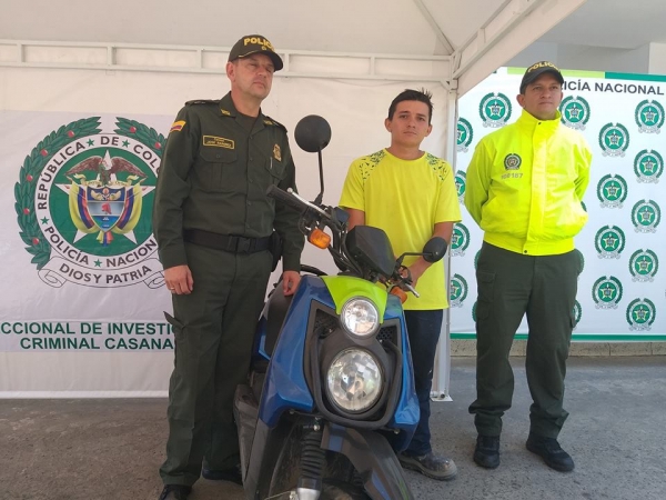 Recuperan moto robada en el barrio Paraíso de Yopal