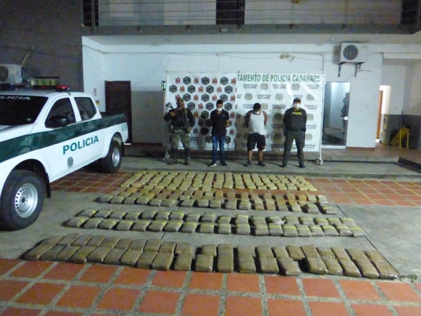 Transportaban 180 kilos de marihuana camuflados en un camión en Paz de Ariporo