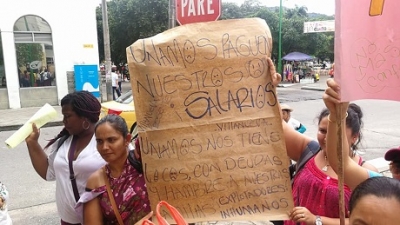Empleados exigieron el pago de sus honorarios que debe empresa contratista de la canasta educativa en Casanare
