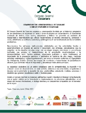 Consejo gremial de Casanare exige medidas urgentes ante aumento de delitos que afectan a Yopal