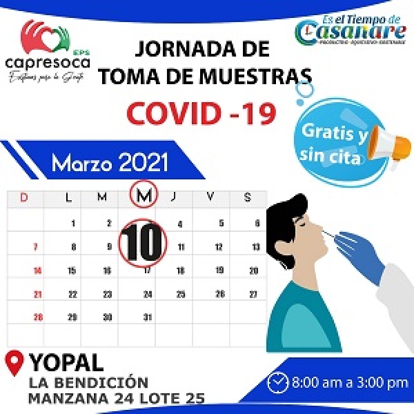 Jornada de pruebas gratuitas para COVID-19 en la Ciudadela la Bendición