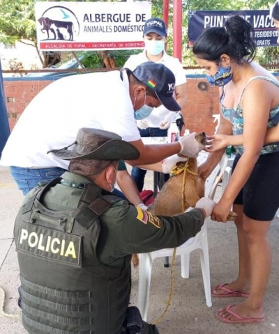 Mascotas del barrio El Raudal recibieron la vacuna antirrábica