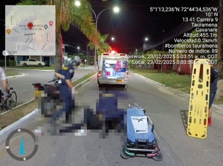 En Tauramena motociclista perdió el control de su vehículo y se estrelló contra una palma