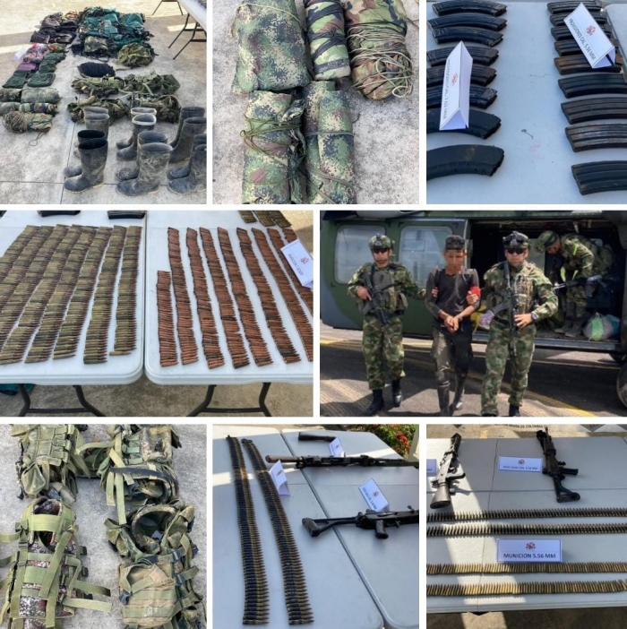 Cayó alias Peluso presunto integrante del Eln con importante material de guerra e intendencia en Tame, Arauca