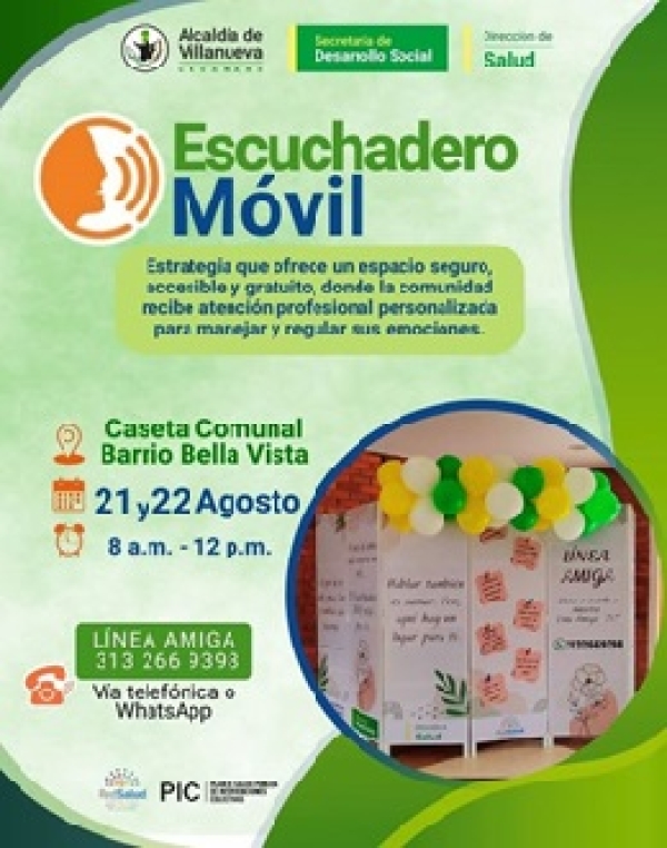 Villanueva ofrece apoyo psicológico gratuito con el programa &#039;Escuchadero Móvil&#039;
