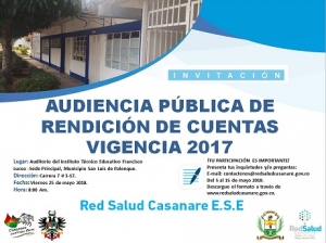 Red Salud en San Luis de Palenque rendirá cuentas el próximo viernes