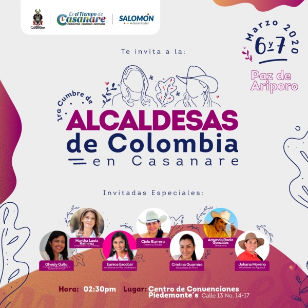 Hoy, Cumbre de alcaldesas de Colombia se realizará en Paz de Ariporo