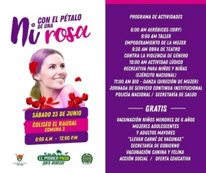 Campaña de sensibilización contra la violencia de género en el barrio el Raudal de Yopal