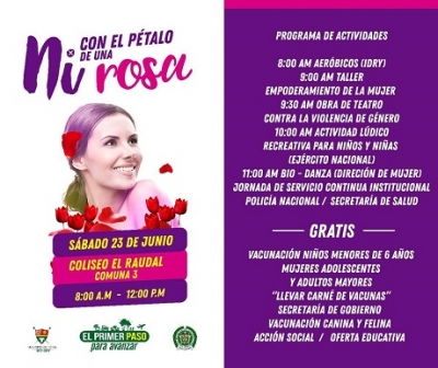 Campaña de sensibilización contra la violencia de género en el barrio el Raudal de Yopal