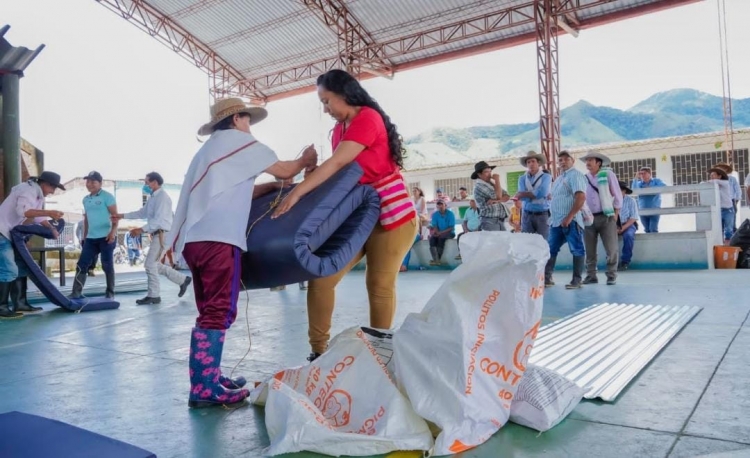 Familias afectadas por vendaval en Chámeza recibieron ayudas humanitarias