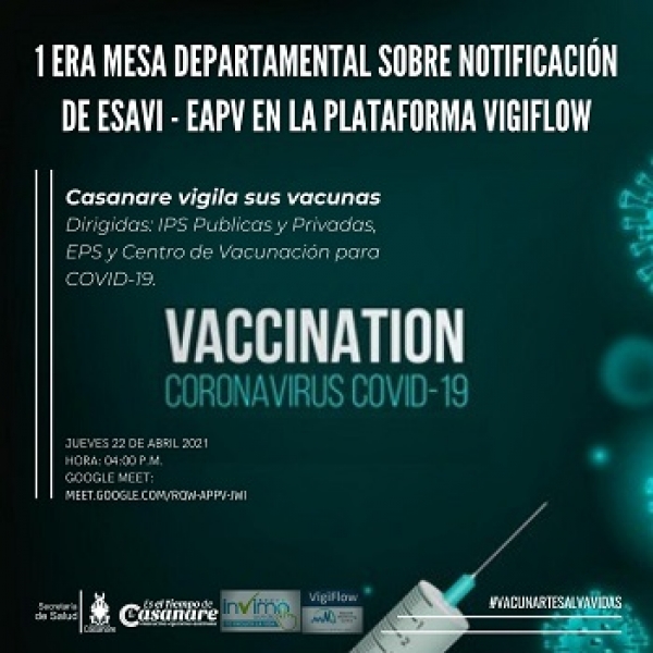 Secretaría Departamental de Salud liderará proceso de capacitación al personal de salud para la identificación y oportuna notificación de eventos adversos por vacuna contra la Covid-19. 