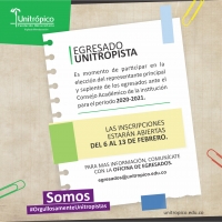 Unitrópico elegirá su Representante de Egresados ante el Consejo Académico