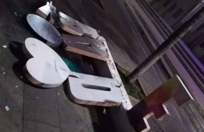 Buscan a vándalo que destruyó aviso &quot;Yo Amo a Paz de Ariporo&quot;