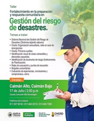 Alcaldía de Villanueva dictará taller sobre respuestas ante una emergencia