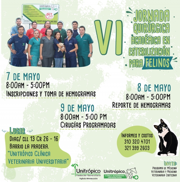 Unitrópico organiza jornada académica y esterilización para gatos