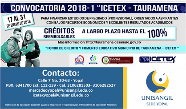 Unisangil hace convocatoria a bachilleres de Tauramena