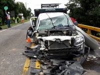 Accidente en vía a Monterrey deja tres personas lesionadas