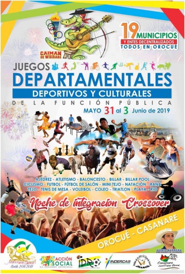 Este viernes inician Juegos  Departamentales Deportivos y Culturales de la Función Pública