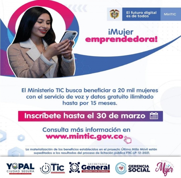 Anuncian internet para beneficiar a mujeres emprendedoras del país