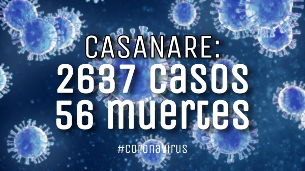 Casanare llegó a 2637 contagios y 56 muertes por Coronavirus