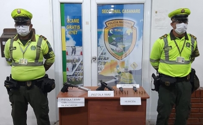 Incautan armas de fuego en un bus de servicio público en Casanare