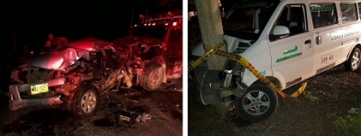 Un camión impactó a 2 camionetas en el puente de La Cabuya dejando 3 lesionados