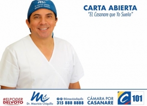 “El Casanare que yo sueño”, carta abierta de Mauricio Chiquillo C101 a la Cámara