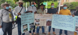 Líderes protestaron nuevamente por el mal estado de la vía de Bocas del Pauto