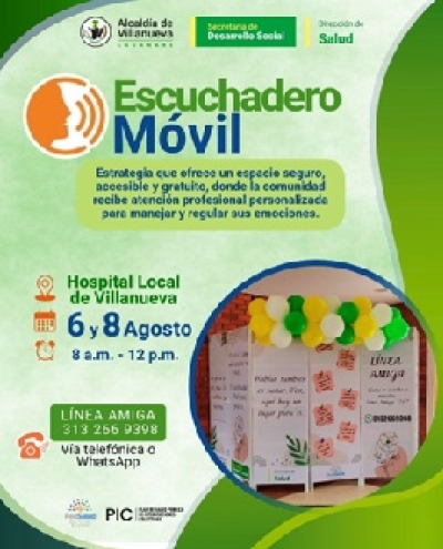“Escuchadero Móvil”: Programa de salud mental y emocional se adelantará hoy en el hospital de Villanueva